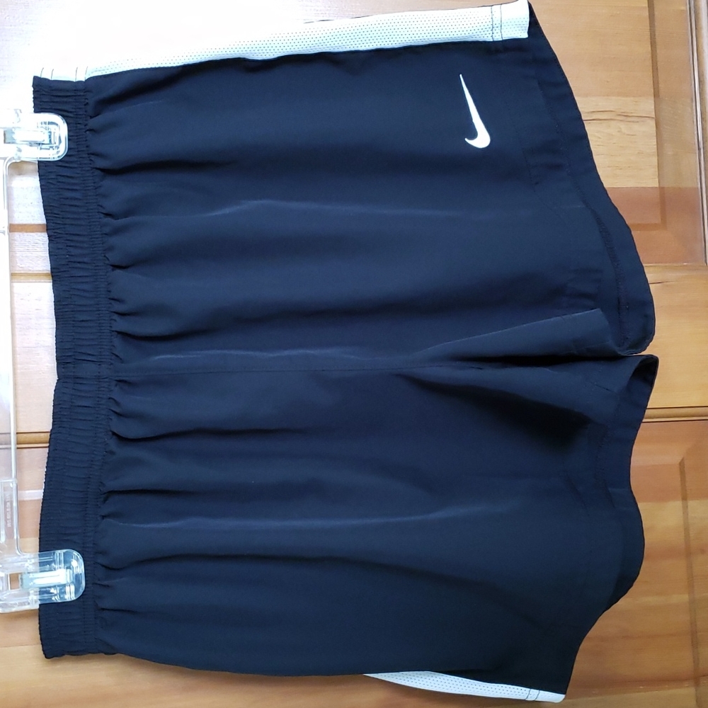 NIKE DRI-FIT Athletic Sport Running Shorts - Black White - Size L